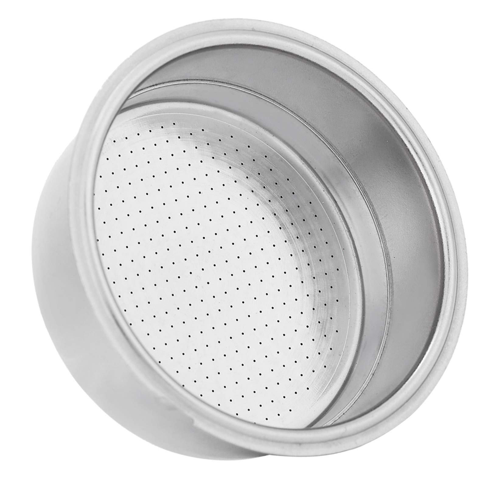 Zerodis Stainless Steel Coffee Filter, 51mm Double Layer Pressurized Porous Filter Basket, Reusable Metal Basket Replacement for Portafilter (Double Cup, 1 Count)