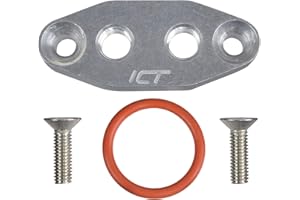 ICT Billet LS Twin Turbo Dual 1/8" NPT Oil Feed Line Adapter Plate LS1 LSX kit Port LS3 Billet Plate Supply Pressure Sensor Cover LS3 LS2 LQ4 LQ9 LS6 L92 L99 L33 LR4 551666
