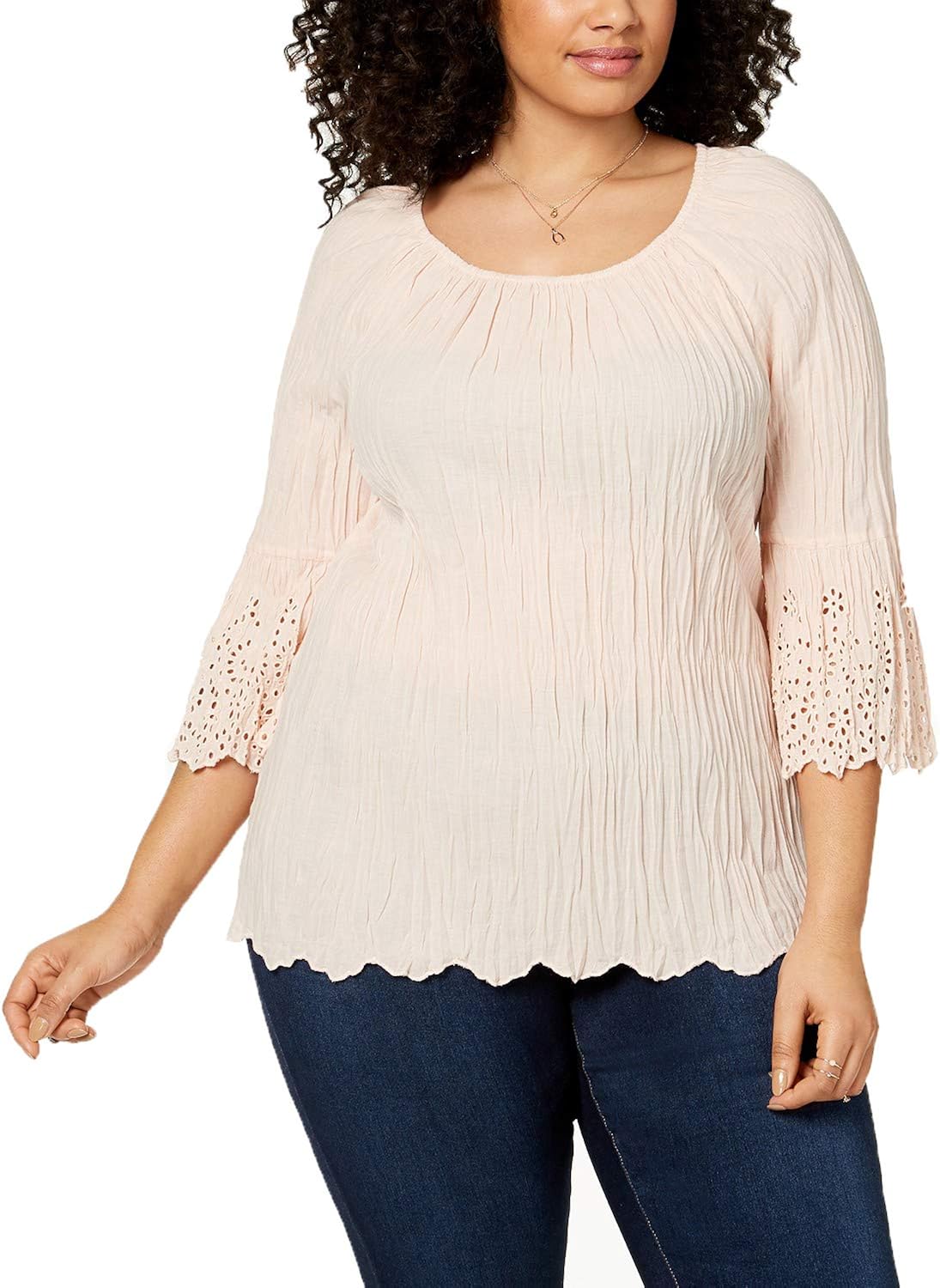 Style & Co.. Plus Size Cotton EyeletTrim Top (3X) at Amazon Women’s