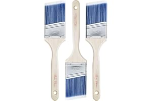 Bates- Paint Brushes, 2.5-Inch, 3 Pack, Treated Wood Handle, Angle Brushes for Wall and Furniture