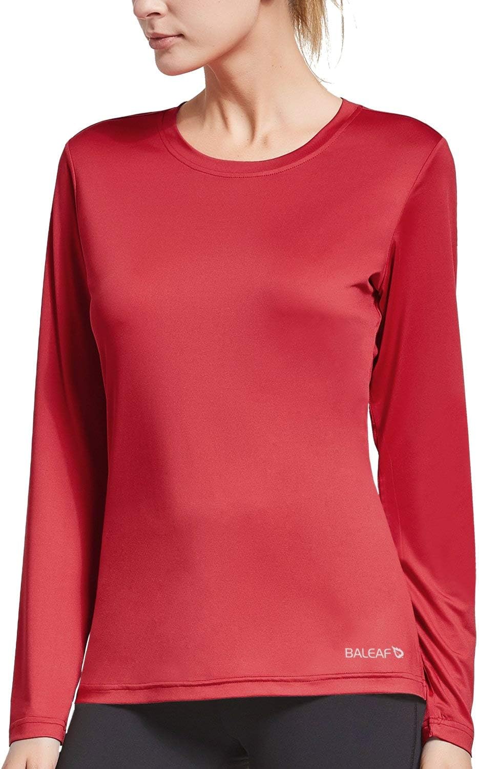 BALEAF Women's Long Sleeve UV Shirts Quick Dry Running Workout Shirts: Clothing