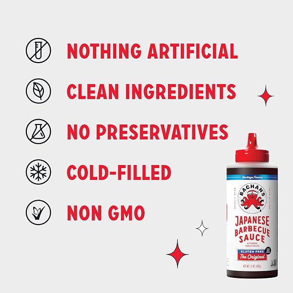 BACHAN’S – JAPANESE BARBECUE SAUCE – GLUTEN FREE, 17 OZ, SMALL BATCH, NON GMO, NO PRESERVATIVES, VEGAN AND BPA FREE. CONDIMENT FOR WINGS, CHICKEN, BEEF, PORK, SEAFOOD, NOODLE RECIPES, AND MORE