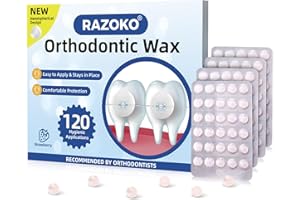 RAZOKO Orthodontic Wax for Braces Wax Dots 120 Individual Hygienic Packaging Dental Wax