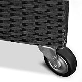 CASARIA 400L Poly-Rattan Storage Box Garden Chest Wheels Handles Gas Lift Black view 4