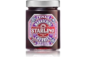 Hotel Starlino Maraschino Cherries | Great Tasting Italian Cherry for Premium Cocktails and Desserts | All-Natural Home Essentials For Your Bar Cart or Makes a Great Gift | 400g Jar, Pack of 1