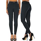 ToBeInStyle Women's Elastic Skinny Jean Pants w/Zipper & Pockets