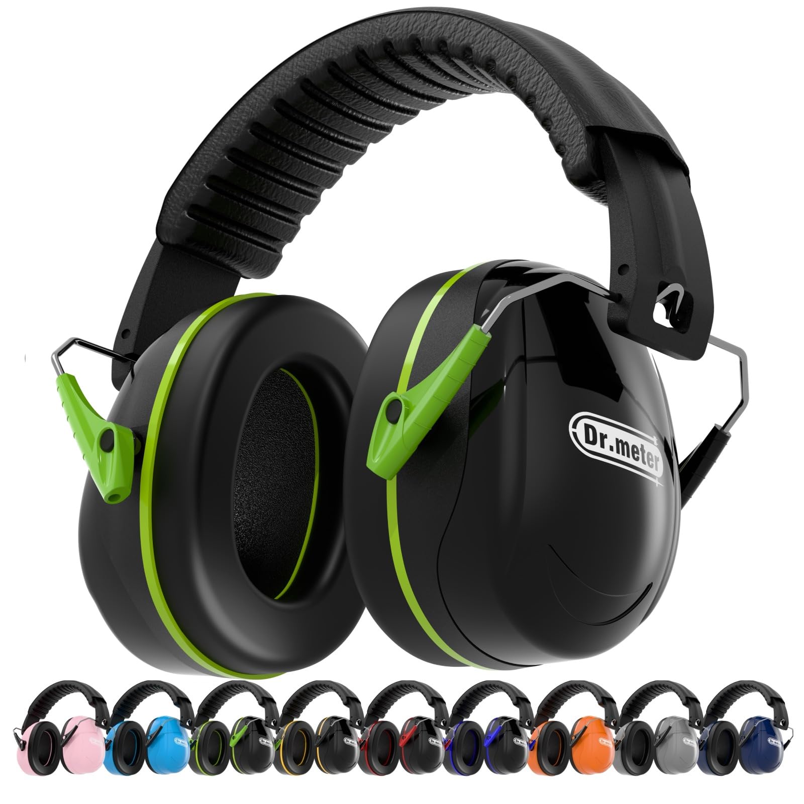 Dr.meter Ear Defenders Adults, SNR 31dB Noise Reduction Earmuffs with with Adjustable Headband Double Layers Hearing Protection for Gardening Yard Work Carry Bag included
