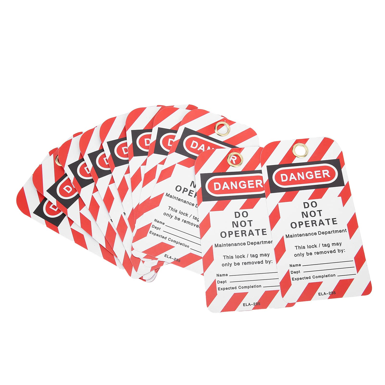 Lockout Tag 10 Pack Danger Do Not Operate Safety Warning Tag Front and Back Label for Industrial Workplace Equipment PVC Lockout Tagout