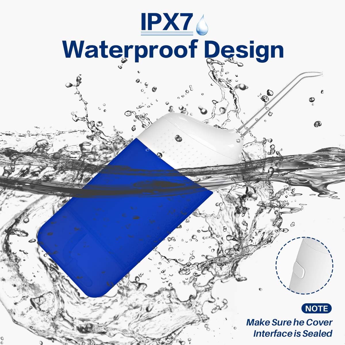 Water Flosser, Portable Oral Irrigator Cordless Teeth Cleaner, Ipx7 Waterproof Power Dental Flossers Professional Care for Home & Travel - 2020 Newest (Klein Blue): Health & Personal Care