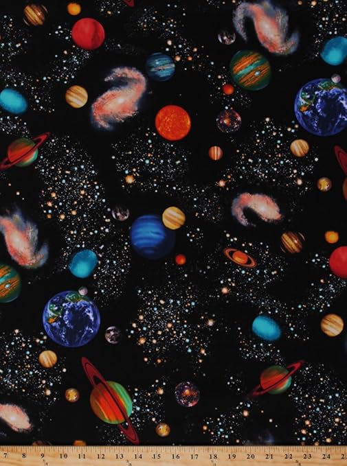 Amazoncom Cotton Solar System Outer Space Planets Stars