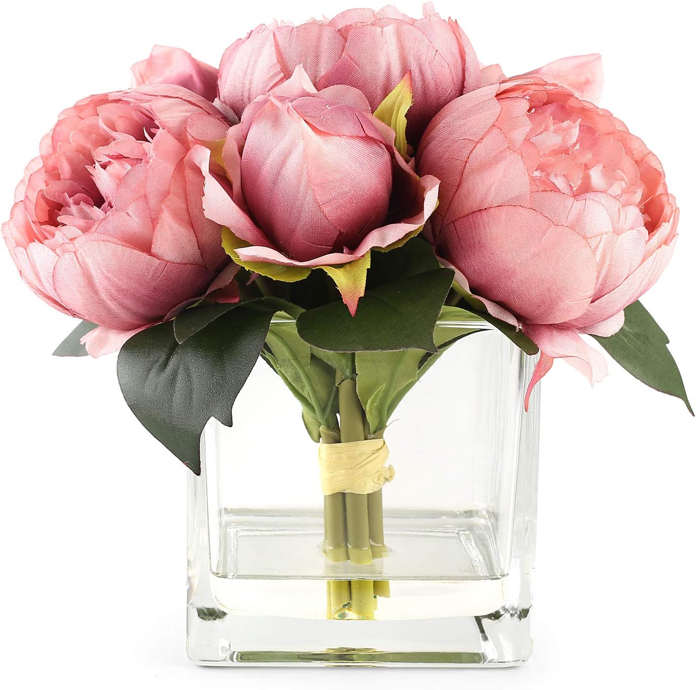 Faux Flower Arrangement in Vase Life Like Silk Flower