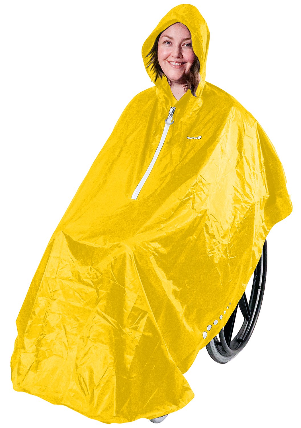 GOTITA – Waterproof poncho for wheelchairs –Universal raincoat – Easy to use rain cape for wheelchairs. Italian design poncho (Yellow)