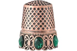 FLRHSJX Vintage Sewing Thimble, Finger Protector Finger Shield Fingertip Thimble Sewing Quilting Craft Accessories DIY Sewing Tools (Red Copper)