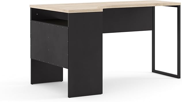 Amazon Com Tvilum Wayland 2 Drawer Desk Black Matte Oak