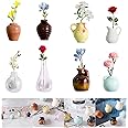 Cute Mini Vase Magnets for Fridge Funny Small Magnetic Ceramic Vases for Kitchen Locker Office 8PCS