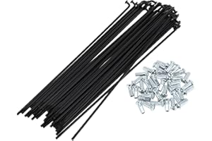 A ABSOPRO Bicycle Spokes 12G 175mm Length Bike Wheel Spokes Carbon Steel Black 1 Set