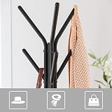 VASAGLE Coat Rack Stand Industrial 2 Shelves Hazelnut Black RCR016B01 view 5