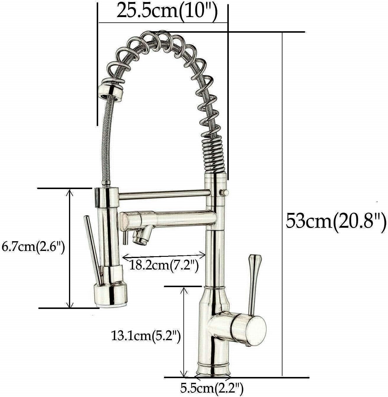 Professional High Arc Kitchen Tap with Swivel Spout,Monobloc Tap Commercial Style with Pull Down Dual Functional Nozzle,Oil Rubbed Bronze - Image 3
