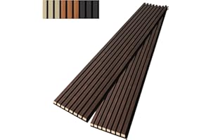 Art3dwallpanels Wood Slat Wall Panel, 108'' x 13'' Wood Panels for Wall 2 Pack 3D Soundproof Wall Panels, Large Acoustic Panels for Interior Ceiling and Wall Decor Noise Reduction,Walnut