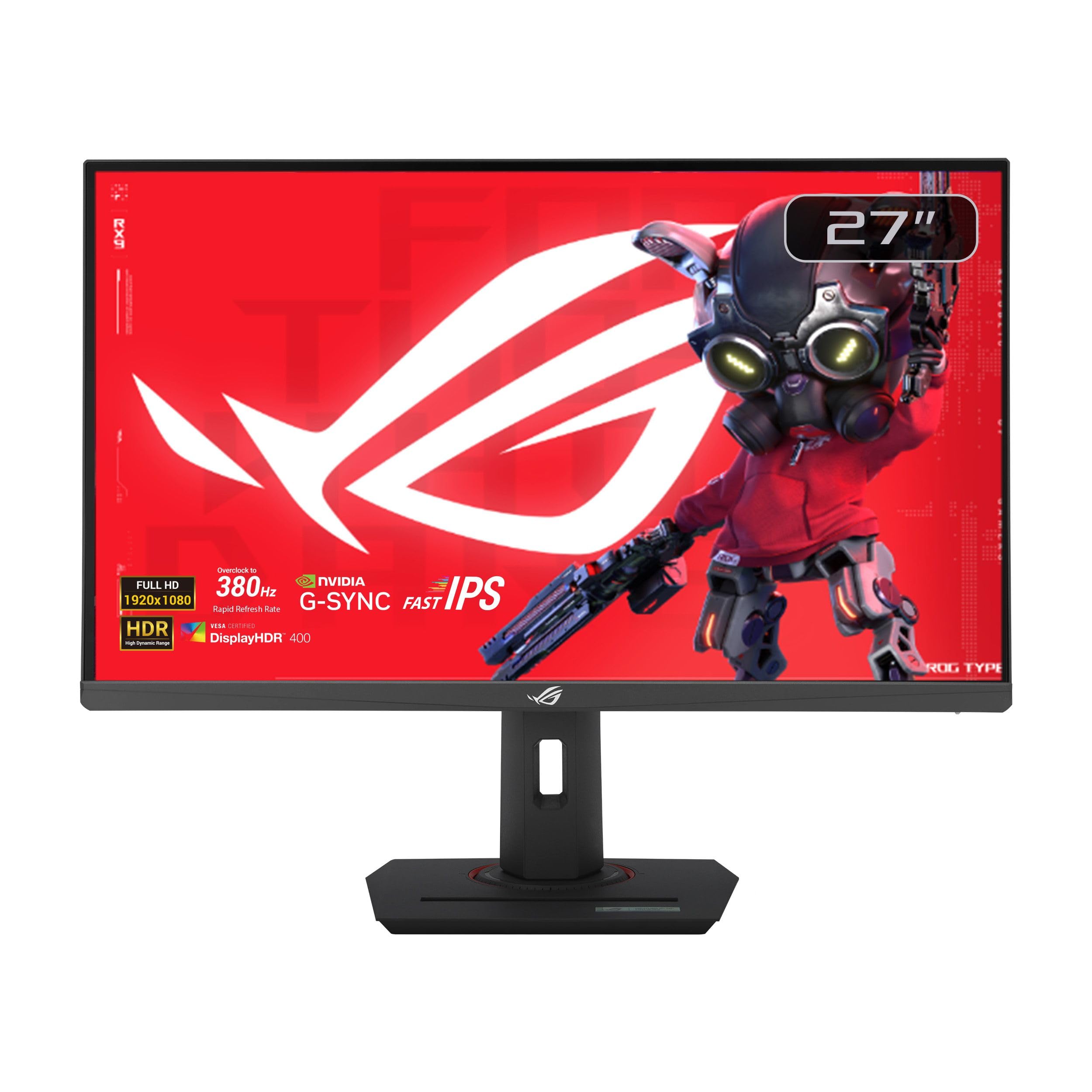 ASUS ROG Strix 27” 1080P USB-C Gaming Monitor (XG279CNS) - Full HD, IPS, 380Hz, 0.3ms, Extreme Low Motion Blur Sync, DisplayHDR™ 400, Tripod Socket, DisplayWidget Center, 3 yr Warranty