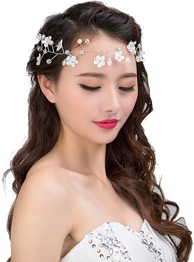 Amazon Com Bridal Hair Accessories Silver Aluminum Silk Flower