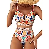Herseas Womens 2 Piece High Waisted U Wire Bikini Set Floral Print Swimsuit Crisscross Back Bathing Suit Beach Swimwear