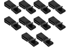 UTHCLO 10pcs Outdoor Black Plastic Strap Clips Webbing Organizer Buckle for Hiking Bag Waist Pack