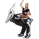 Inflatable Adult Skeleton Dinosaur Costume, Ride on Cosplay Men Women | 360 Degree Detailed 3D Design, Durable Fabric, Powerful Fan, More Flexible Structure to Fit, Better for Various Occasions