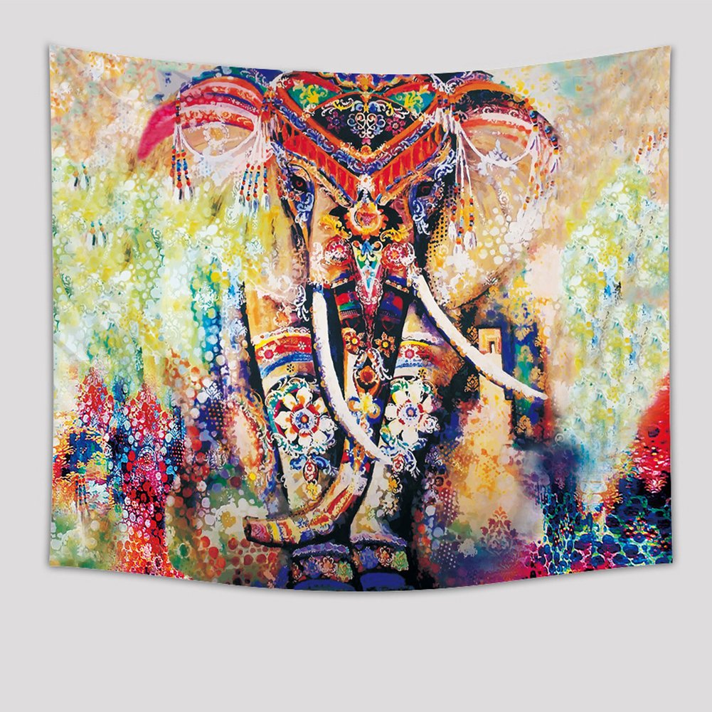 LLQ elefante colgante de pared cama Mandala bohemio playa Hippie indio