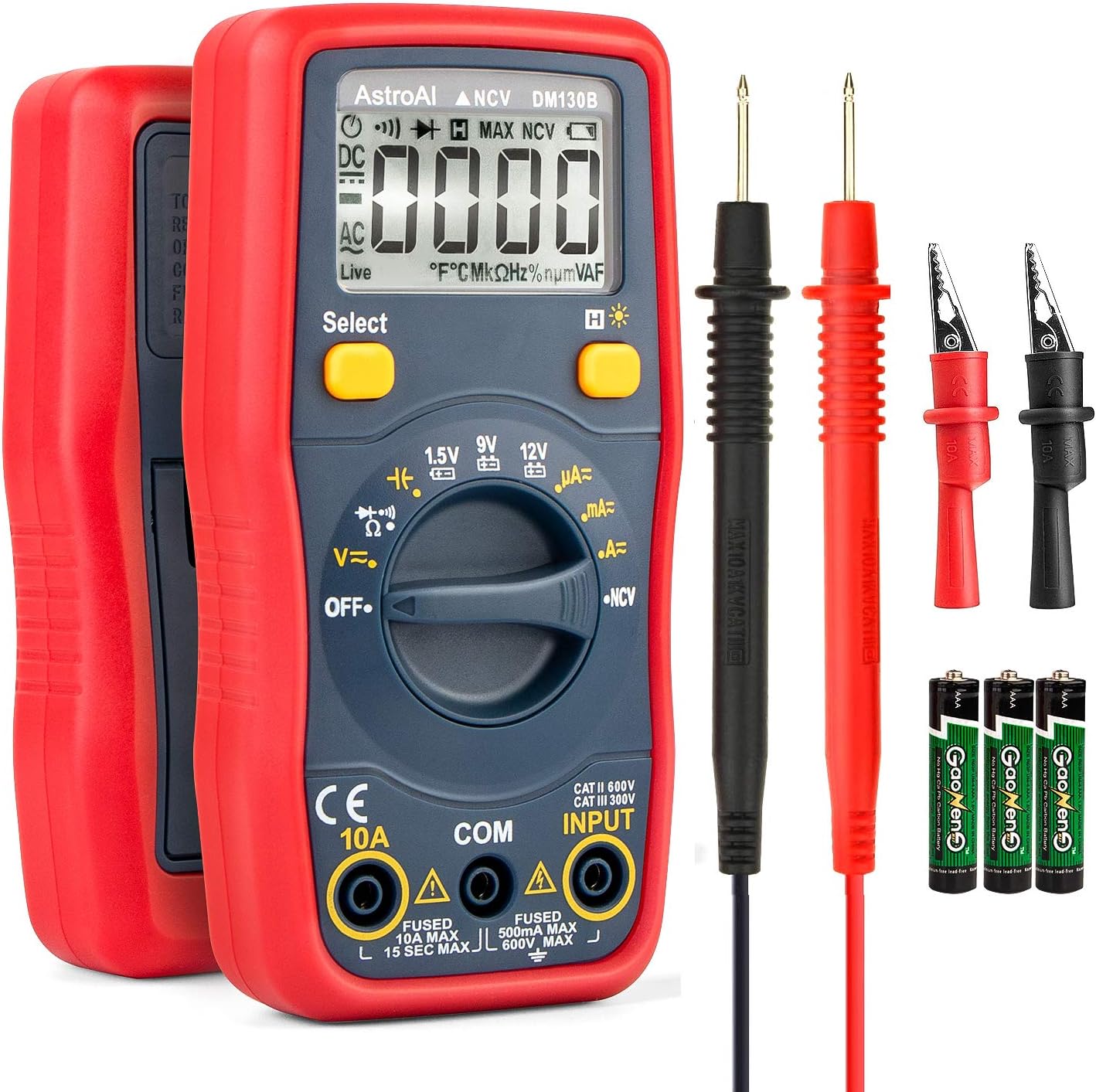 Astroai Digital Multimeter Auto Ranging Multi Tester Dmm Ohmmeter Voltmeter 1 5v 9v 12v Battery Voltage Tester With Non Contact Voltage Function Vehicle Tools Tsunamicompany Automotive