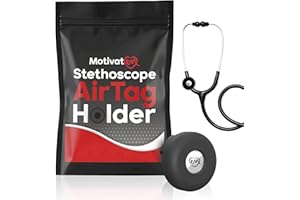MOTIVATEM Stethoscope Air Tag Holder, Attach to Never Lose Your Stethoscope (Black)