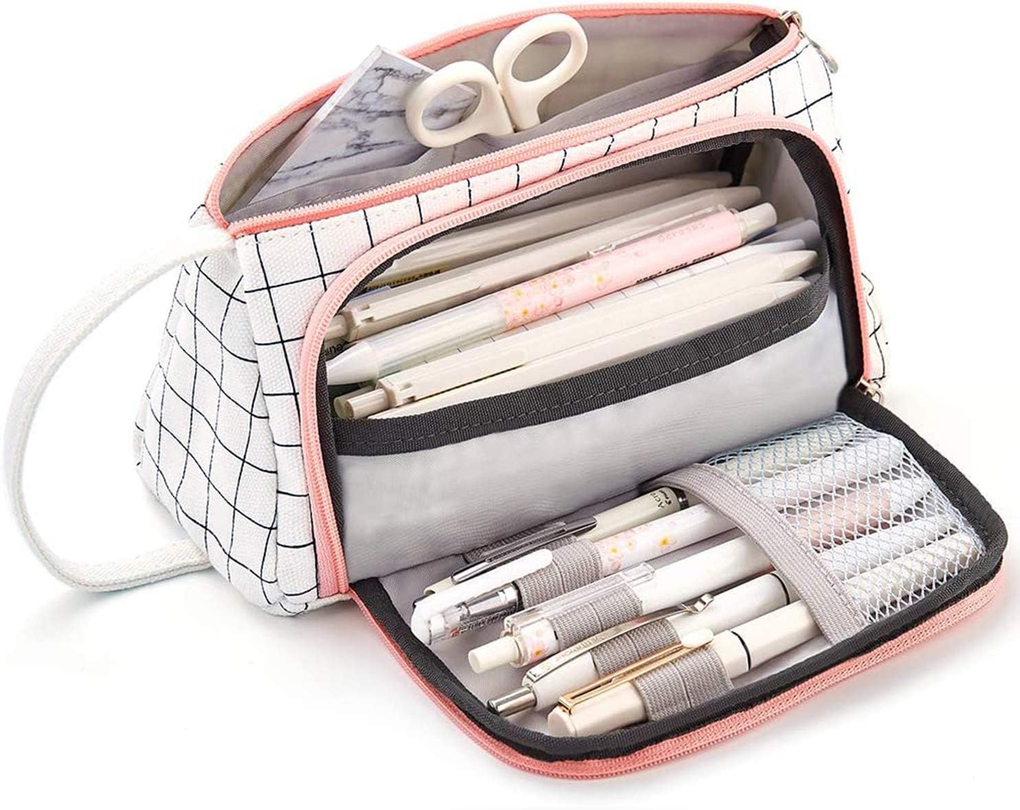 Mokani Pencil Pouch, Big Capacity Pencil Pen Case with Handle, Canvas