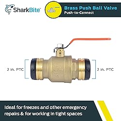 SharkBite 2 Inch Ball Valve, Push to Connect Brass