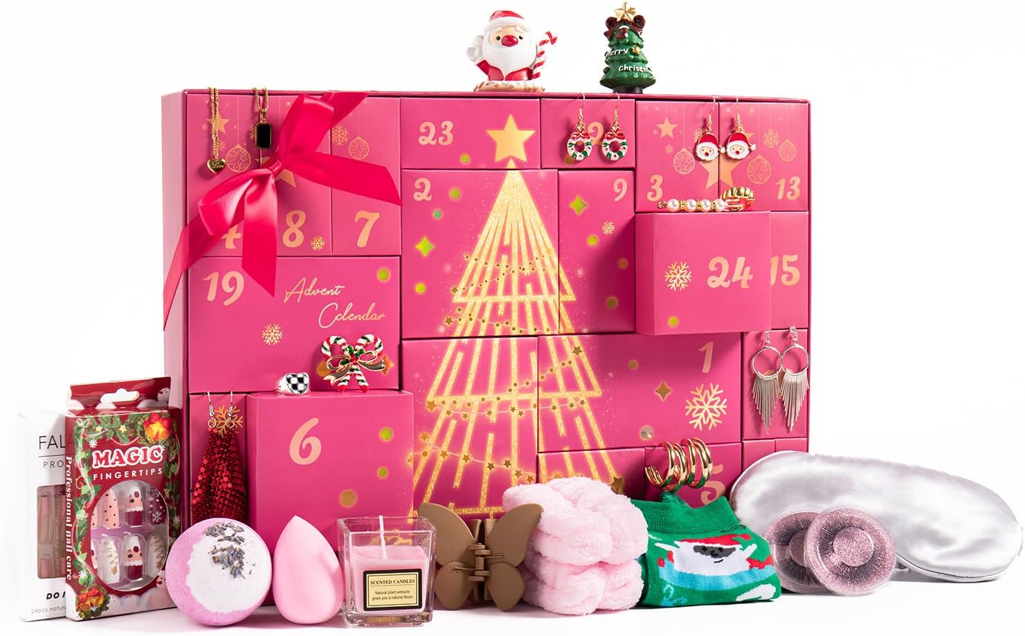 Advent Calendars - MH MYLUNE HOME Advent Calendar 2023-24, 24 pieces Beauty Fashion and Jewelry Countdown Gifts Holiday, Xmas Surprise Gift Set for Women