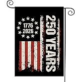 WENWELL 250 Years America Garden Flag,Blessings 250th years Anniversary USA Patriotic Banner Double, Sided with Stars and Stripes Design,1776-2026 Commemorative, 12x18 Inch
