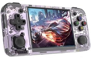 UIEXER RG35XX H Retro Handheld Game Console, Purple Gaming Console Built-in 64G TF Card 5474 Games, 3.5 Inch IPS Screen Linux System 8 Hours High Capacity Battery Support HDMI TV Output 5G WiFi Bt 4.2