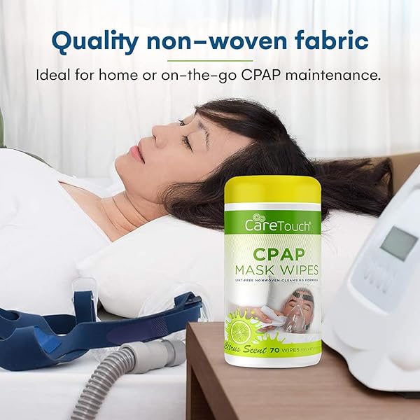 CARE TOUCH CPAP MASK WIPES – 3 PACKS OF 70 CITRUS SCENT CPAP WIPES, 210 COUNT, NATURAL CARE TOUCH CLEANING WIPES