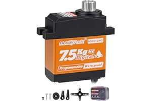 HobbyPark Waterproof 7.5kg High Torque RC Micro Servo Metal Gear Digital Arduino Servo for 1/18 TRX4M TRX4MT Redcat Ascent-18 Losi Mini LMT 1/10 TRX4 SCX10 RC Crawler RC Car Plane Boat Robot