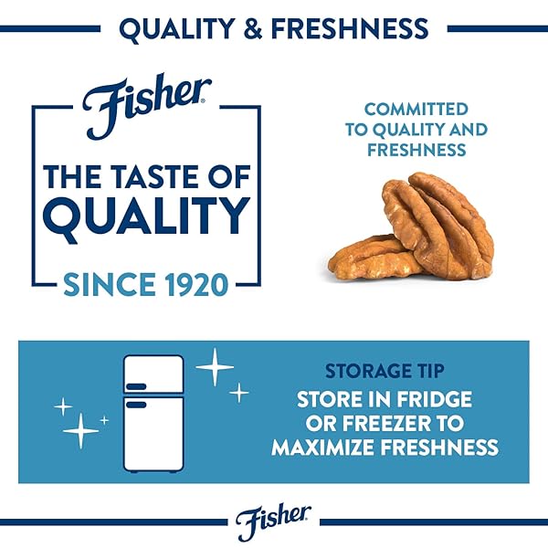 FISHER CHEF’S NATURALS UNSALTED CHOPPED PECANS 24 OZ RESEALABLE BAG, UNSALTED RAW NUTS FOR COOKING, BAKING & SNACKING, VEGAN PROTEIN, KETO SNACK, GLUTEN FREE RAW PECANS, CHOPPED PECAN