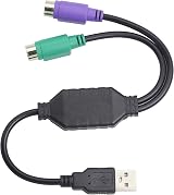 GELRHONR PS/2 to USB Cable Adapter for Keyboard Mouse Plug Play Black view 6