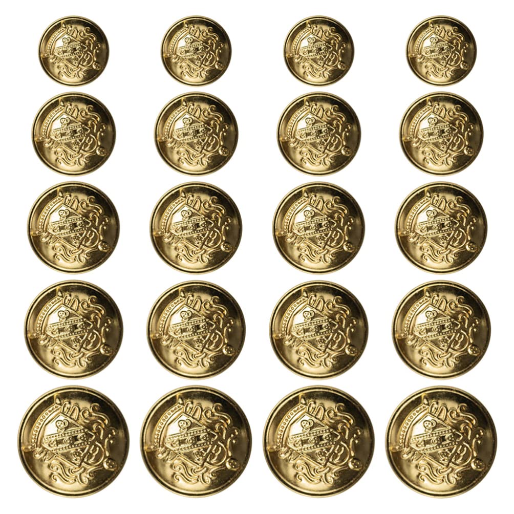 HEALLILY Blazer Buttons 50Pcs Brass Suit Buttons DIY Metal Buttons for Overcoat Blazer Clothes Jeans Coat Blazer Suits Jacket Uniform Golden Brass Decor