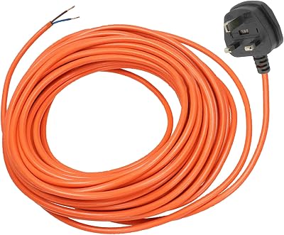 Spares2go Universal 12 Metre Cable & Lead Plug for Strimmers & Lawnmowers