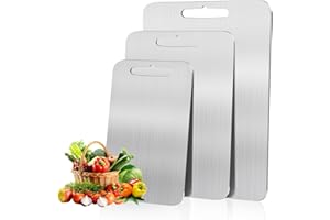 Set of Three Double-Sided Cutting Boards,304 Stainless Steel Cutting Board,Stainless Steel Cutting Board for Vegetables, Meat