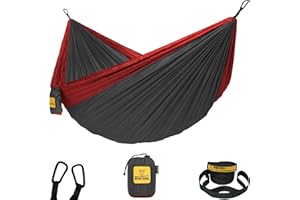 Wise Owl Outfitters Camping Hammock - Camping Essentials, Portable Hammock w/Tree Straps, Single or Double Hammock for Outside, Hiking, and Travel