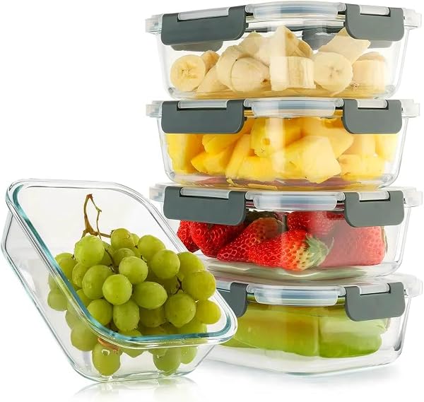 CUISELECT 5 PACK 36 OZ GLASS MEAL PREP...