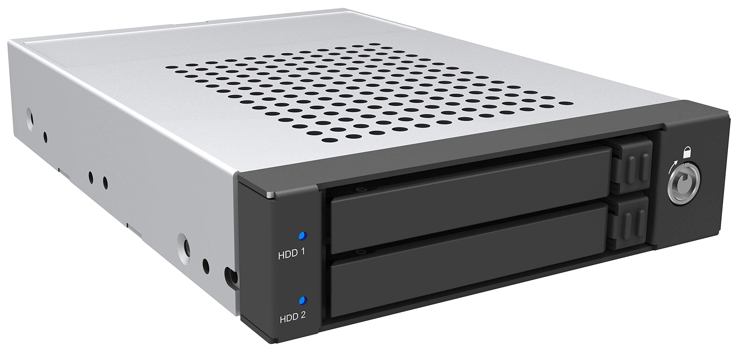 RAIDON iT2771-S3 Removable Frame for 2x 2.5 Inch HDD/SSD in 1x 3.5 Inch SATA III 2x Drive Carriers Lockable Metal Black