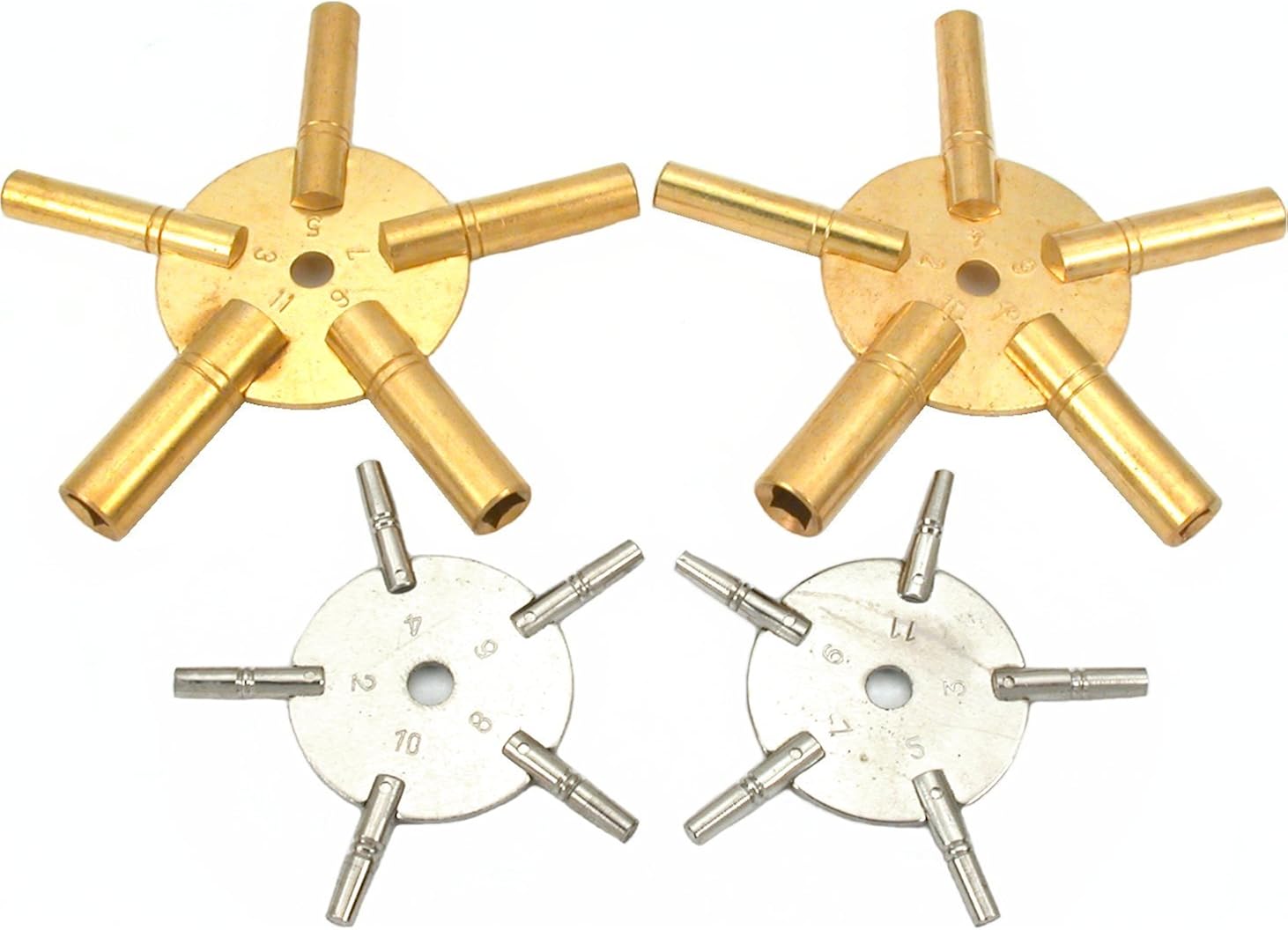 4 Universal 5 Prong Clock Keys Wind All Clocks Tool Watches