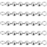 Dr.Fish 20 Pack Fishing Bead Chain Swivels Stainless Steel High Speed Trolling Swivels Fishing Tackle Rig Fishing Gear Freshwater Saltwater Salmon Walleye