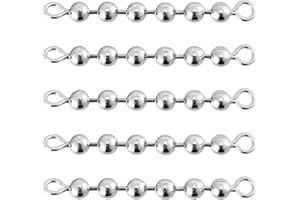 Dr.Fish 20 Pack Fishing Bead Chain Swivels Stainless Steel Catfish Swivels Catfish Tackle Catfish Rig Fishing Tackle Fishing 