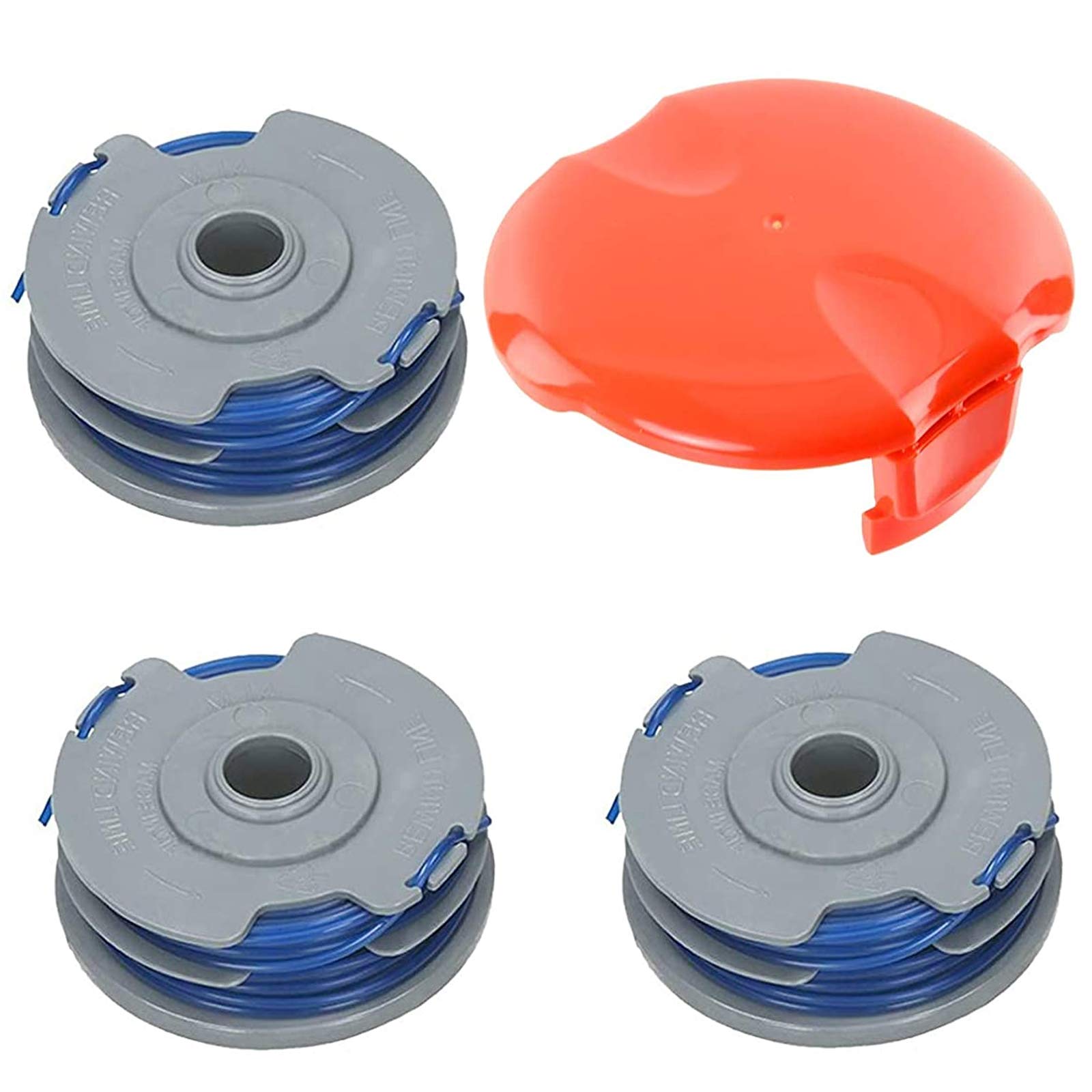 SPARES2GO Twin Line and Spool Cover for Flymo Strimmer Trimmer (Pack of 3 Spools + 1 Cover)